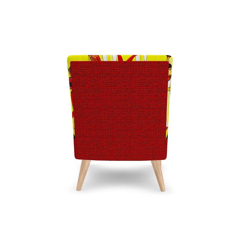 Occasional Chair, Handmade Designer Red & Green