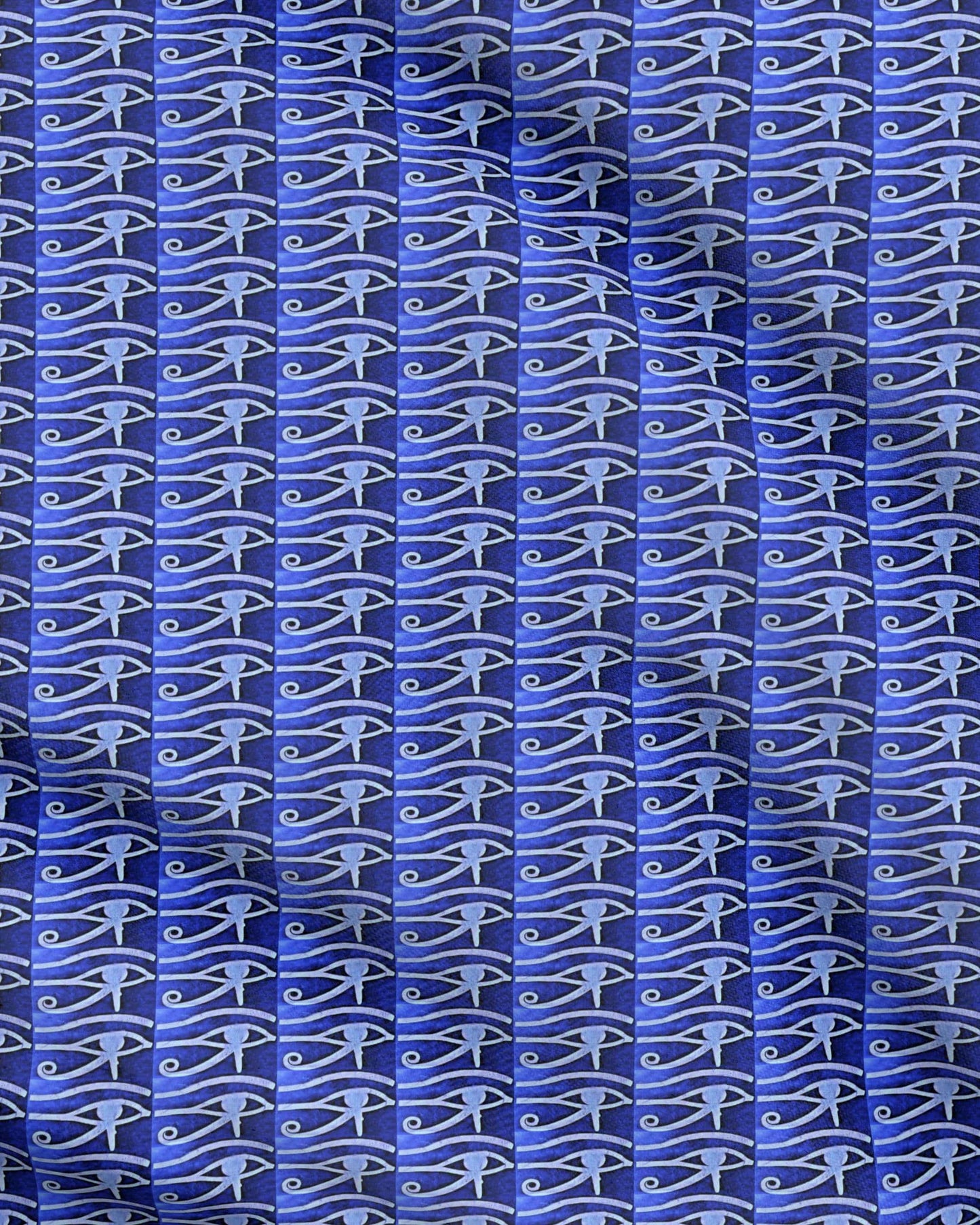 Repeat Pattern Fabric Blue Eye of Horus Print