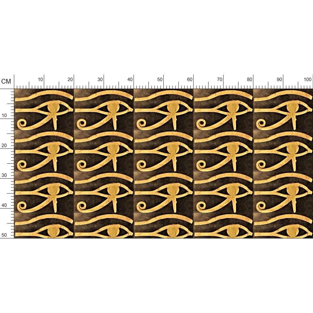 Repeat Pattern Fabric Brown Eye of Horus Print