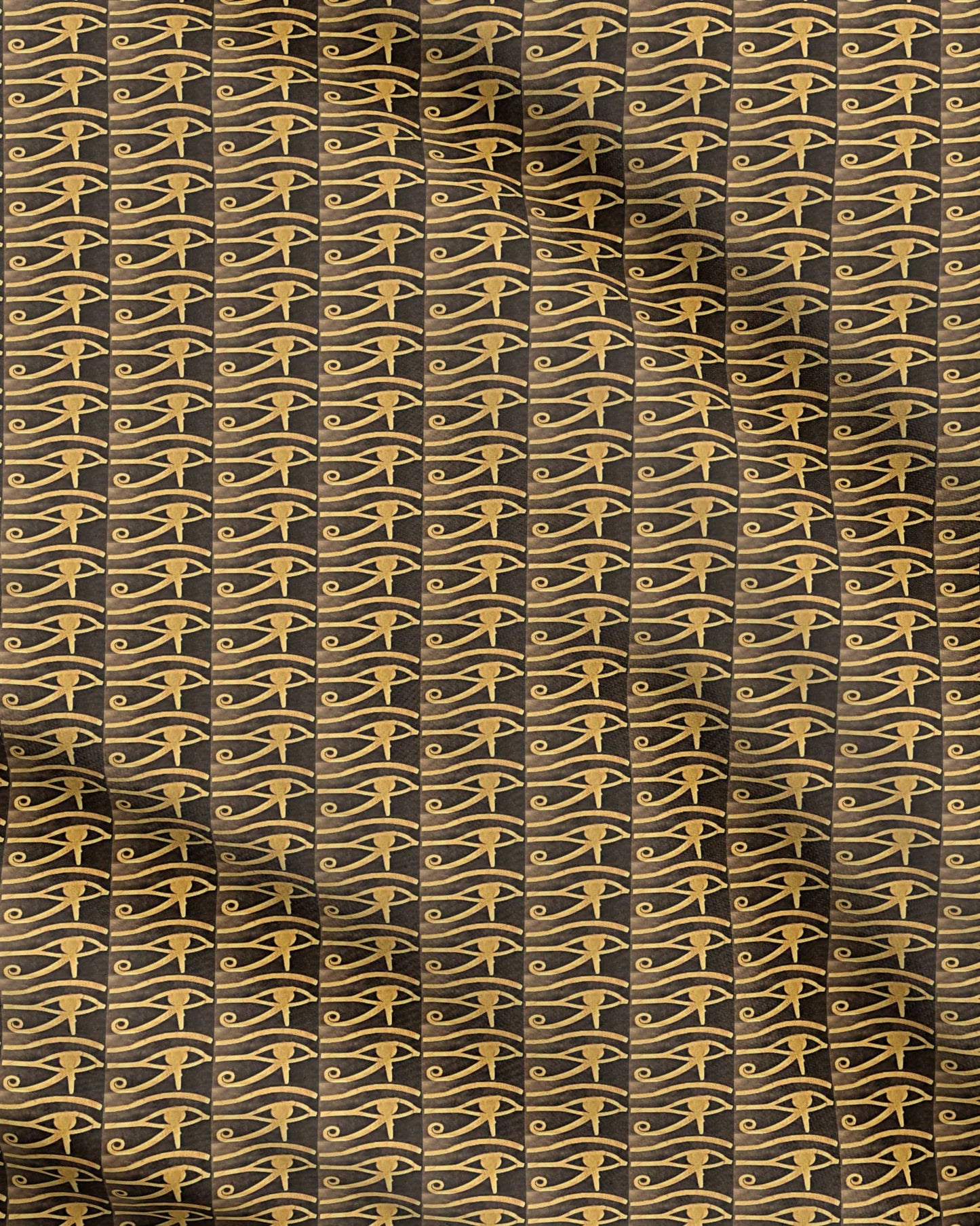 Repeat Pattern Fabric Brown Eye of Horus Print