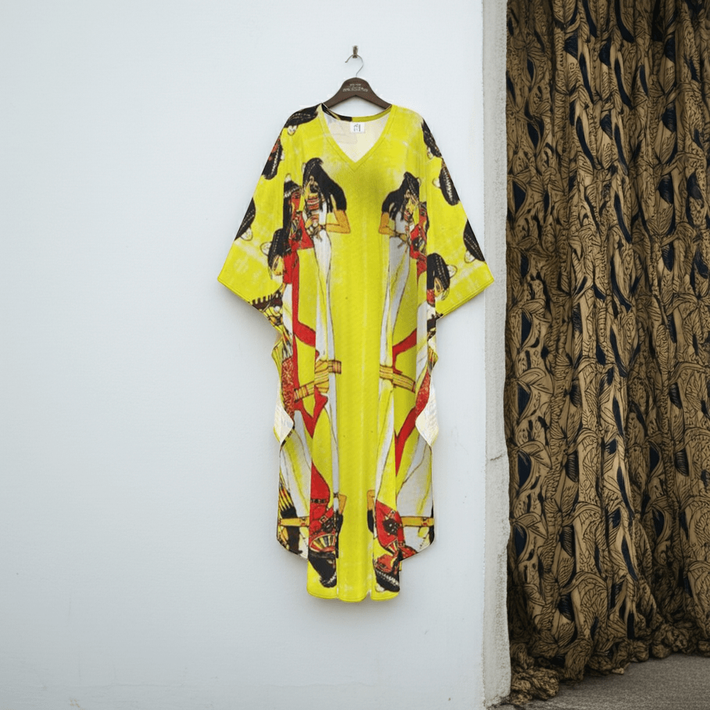 A kaftan with an ancient Egyptian Print.
