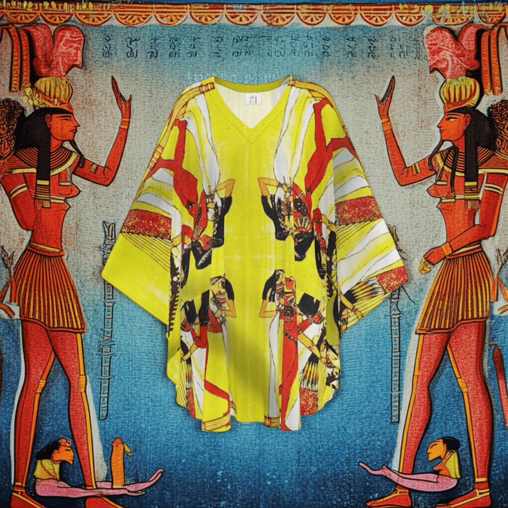 A Kaftan Tunic with an ancient Egyptian print.
