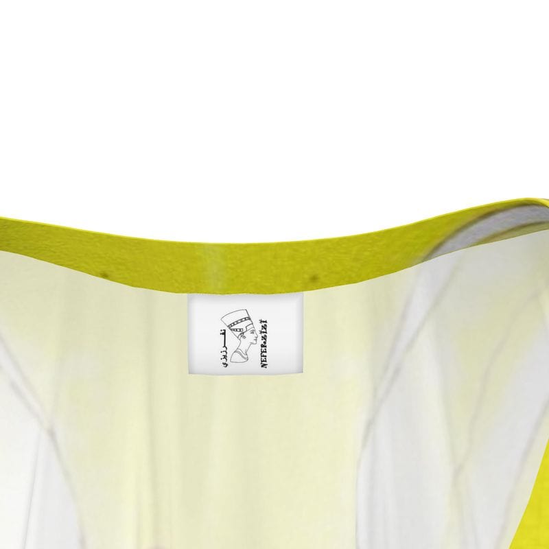The neckline tunic with an ancient Egyptian print.