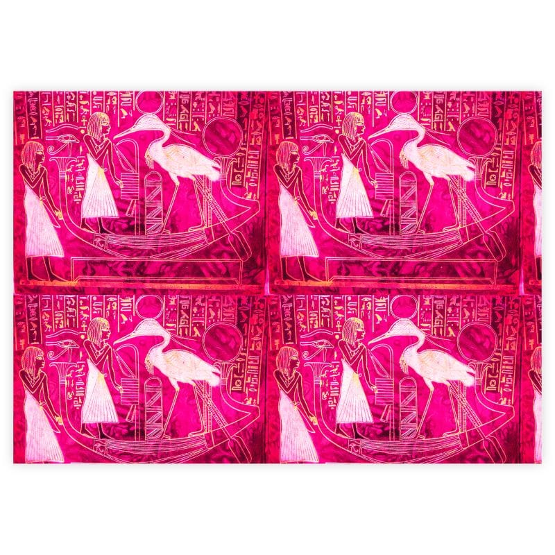 A graded pink and gold image of Ra-Solar Barque.