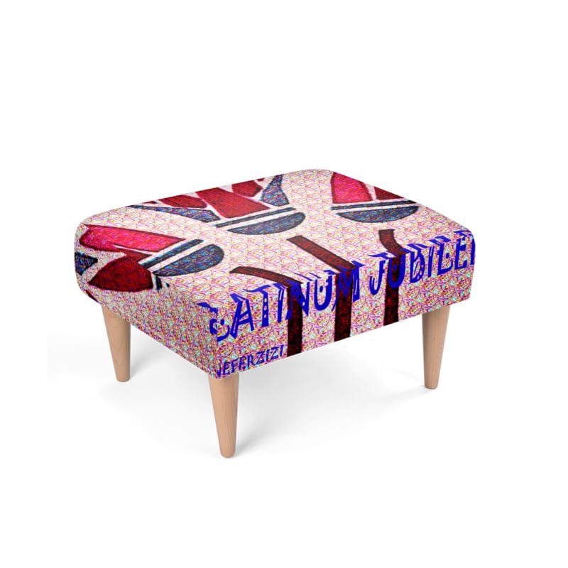 Platinum Jubilee Designer Footstool, Handmade Luxury