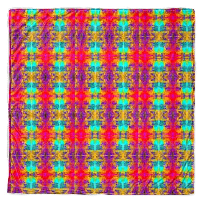 A sofa of bed throw in a very bright colourful colours.