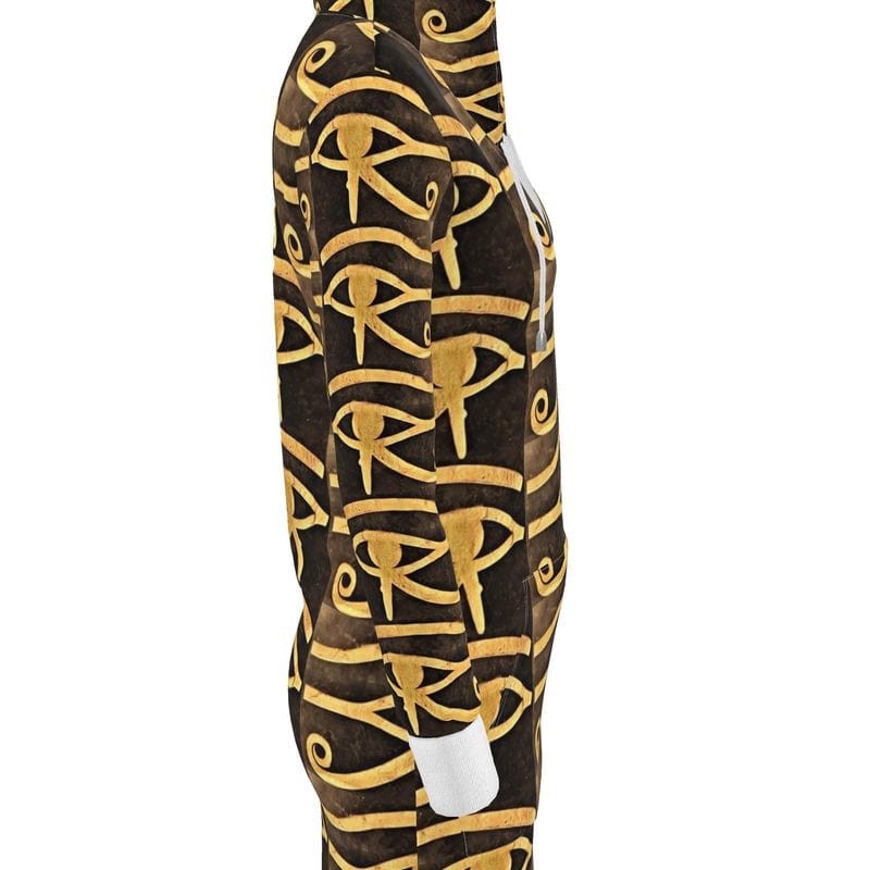 Handmade Women's Hoodie Dress with Eye of Horus Print