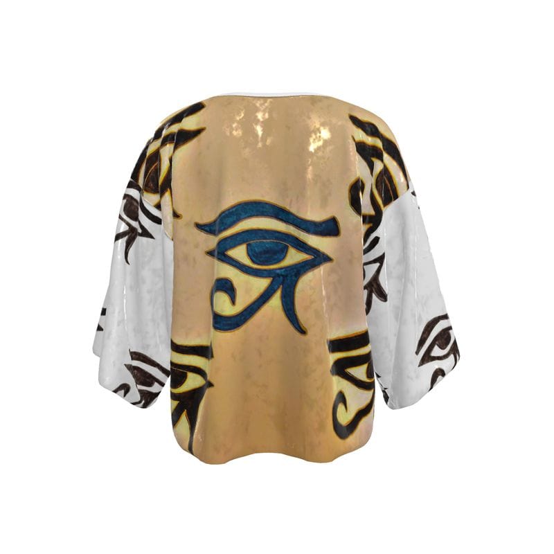 Oversized Kimono Jacket with Eye of Horus Print