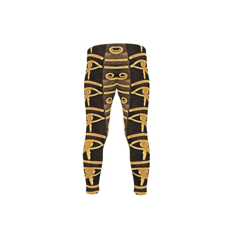 Girls leggings back, in brown and Horus eye print.