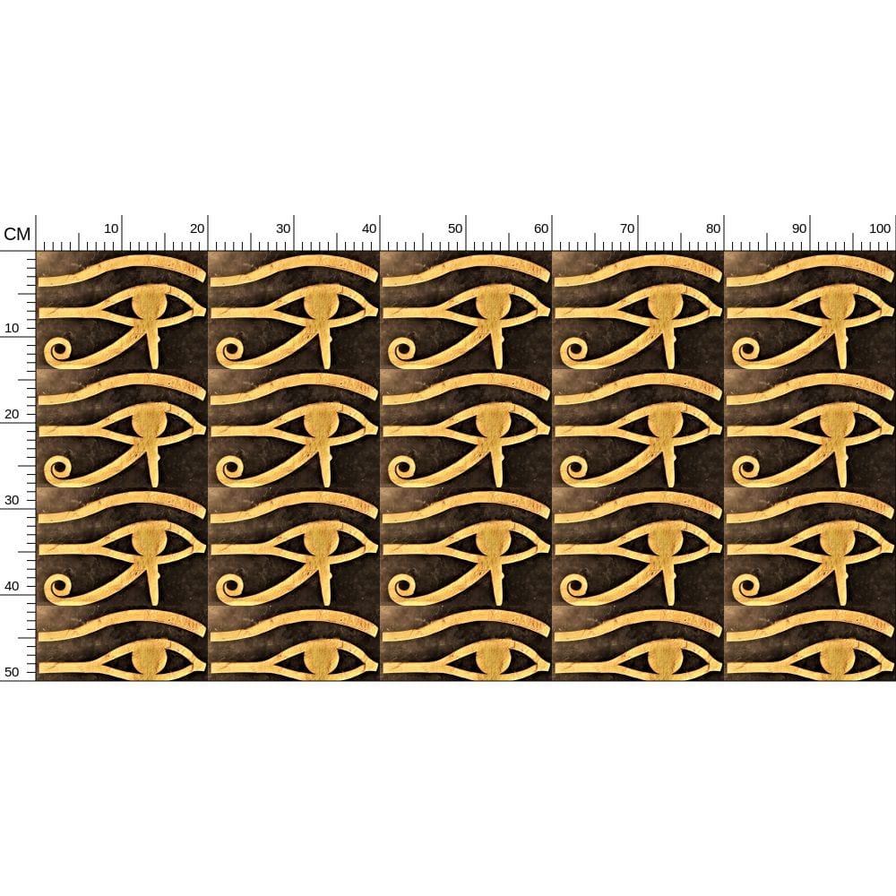 Repeat Pattern Fabric Brown Eye of Horus Print