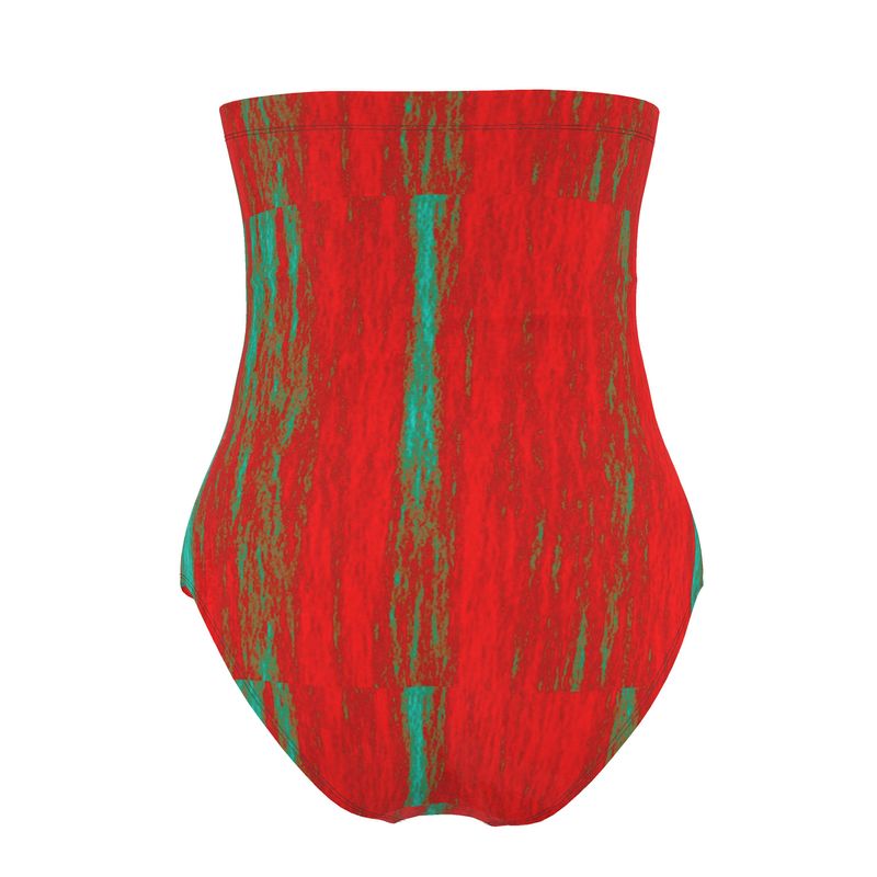 Colourful Strapless Swimsuit.