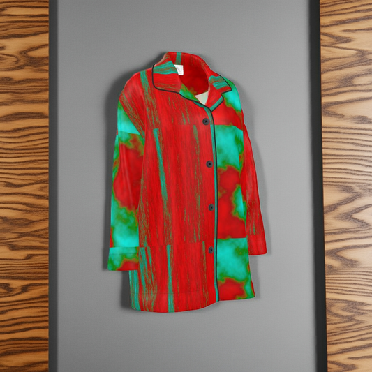 A pyjama shirt with Red & Green Colours.