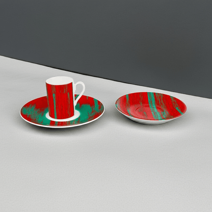 Elegant bone china tea cup and saucer pair gift set