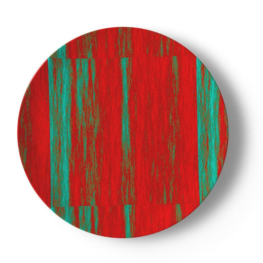 China Plates in red and green
