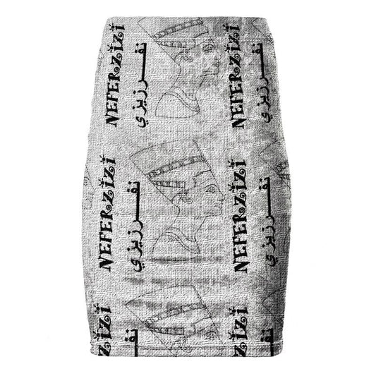High waisted pencil skirt with rear slit