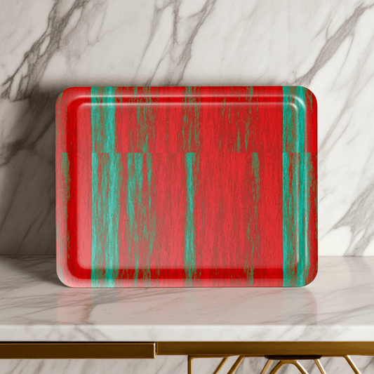 Designer serving tray made from scratchproof melamine