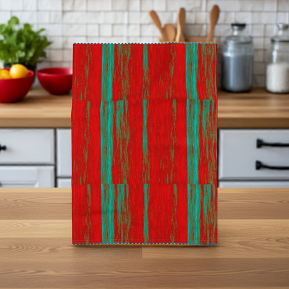 Tea Towels with Red & Green Colours.