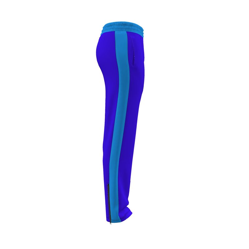The side of the tracksuit bottoms.
